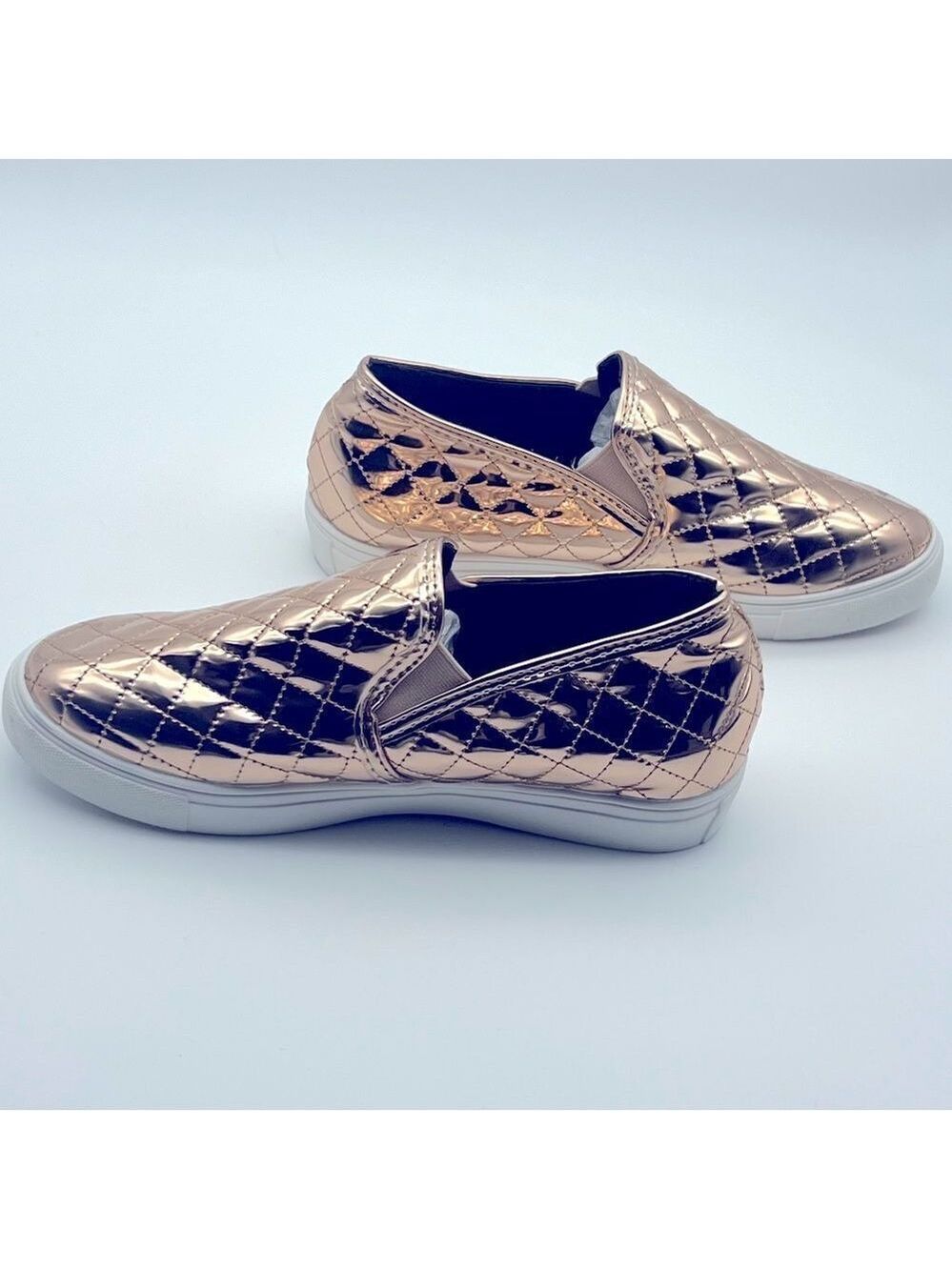 Rose Gold Slip On Sneakers Size 39 Brand Unknown Excellent Condition - Picture 6 of 9
